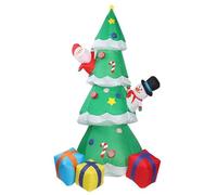 Géant De Noël Gonflable - Figures Du Père Noël De Bonhomme De Neige, Lumières Led Brillantes, Grand Arbre De Vacances, Décorations De Lumière Extérieure Festives | Pour Jardin Pelouse Patio Jard Appar