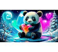 géant-Panda Puzzle 1000 pièces Cadeau Unique Jeu éducatif Challenge Toy de qualité supérieure Peinture Art pour Adultes et Enfants à partir de 14 Ans géant-panda38x26cm/1000pcs