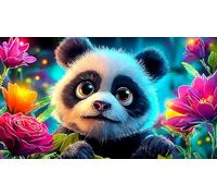 géant-Panda Puzzle 1000 pièces Cadeau Unique Jeu éducatif Challenge Toy de qualité supérieure Peinture Art pour Adultes et Enfants géant-panda38x52cm/1000pcs
