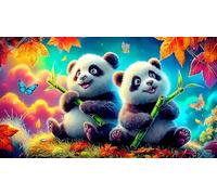 géant-Panda Puzzle 1000 Pieces Cadeau Unique Jeu éducatif défi Jouet de qualité supérieure Peinture Art pour Adultes et Enfants géant-panda75x50cm/1000pcs