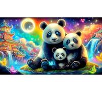 géant-Panda Puzzle 1000 pièces Cadeau Unique Jeu éduchatif défi Jouet de qualité supérieure Peinture Art pour Adultes et Enfants à partir de 12 Ans 75x50cm/1000pcs