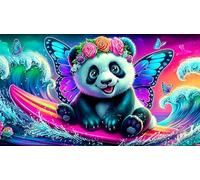 géant-Panda Puzzles 1000 Pieces Cadeau Unique Jeu éducatif Challenge Toy de qualité supérieure Peinture Art pour Adultes et Enfants à partir de 14 Ans géant-panda38x52cm/1000pcs