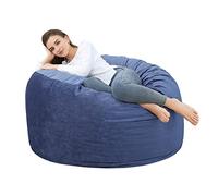 Géant Pouf 1 Place en Velours Côtelé,Housse Détachable et Lavable(Bleu)