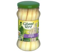 GEANT VERT Asperges Blanches Miniatures 110g - Asperges Blanches Cueillies à la Main et Conditionnées Fraîches en Bocal de Verre - Lot de 3