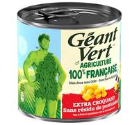 Géant Vert mais ultra croquant - 285g de maïs sans sucre ajouté - Idéal pour Vos Recettes - Qualité et Fraîcheur Assurées - Le Lot De 4