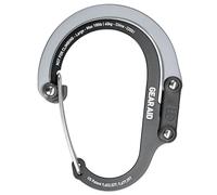 GEAR AID HEROCLIP Mousqueton et Crochet (Grand) pour Camping, Sac à Dos, Organisation et Garage, Noir et Gris