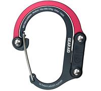 GEAR AID HEROCLIP Mousqueton et crochet (moyen) pour camping, sac à dos et organisation de garage, noir et rouge, 1 unité