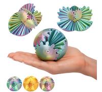 Gear Ball 3D - Balle Logique Décorative 8 cm Rouge-Jaune-Vert, Gadget Anti-Stress de Bureau pour la Concentration, Objet de Collection (14+)