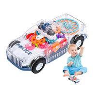 Gear Car Toy - Véhicule électrique avec engrenage Transparent, Voiture avec engrenage sensoriel | Jouet éducatif Amusant interactif avec lumières Clignotantes et Musique, Jouets éducatifs et