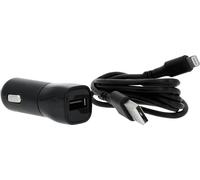 GEAR Chargeur 12-24V 1xUSB 2.4A Câble Lightning Noir 1m MFI C89