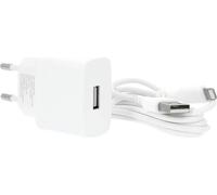GEAR Chargeur 220V 1xUSB-A 1A Câble Lightning Blanc 1m MFI