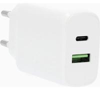 GEAR Chargeur 220V 1xUSB-C + 1xUSB-A PD/PPS 25W + 18W QC Blanc