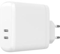 GEAR Chargeur 220V 2xUSB-C Blanc PD 60W (PD 30W+PD30W)