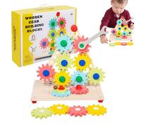 Gear Puzzle Game, Wooden Spinner Board Game, Sensory Fine Motor Skills Development Toy Colorful for Children, Kids, Girls, Boys, Educational Cognitive Learning Activity