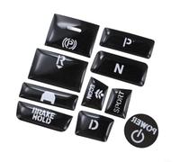 Gear Shift Button Cover Decal 10pcs Glossy Black Rubber | 10-piece set, glossy black finish, rubber material, fits shift buttons, enhances interior style