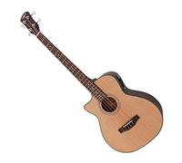 Gear4music AB100 Guitare basse acoustique pour gaucher Naturel