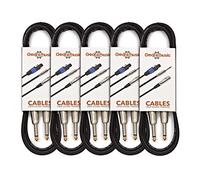 gear4music Câbles Jack pour instruments 6m 1/4" 6.35 mm Pack de 5