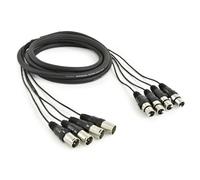 gear4music Faisceau de Câbles 4 XLR (M) / 4 XLR (F), 3 m | Convient à une large gamme d'applications audio, réponse en fréquence complète, connecteurs XLR 3 broches