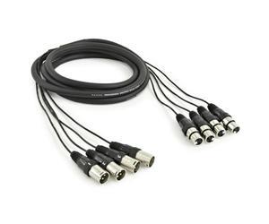 gear4music Faisceau de Câbles 4 XLR (M) / 4 XLR (F), 3 m | Convient à une large gamme d'applications audio, réponse en fréquence complète, connecteurs XLR 3 broches