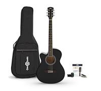 Gear4music Guitare acoustique à pan coupé pour gaucher Noir