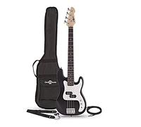 Gear4music Guitare Basse Taille 3/4 Noir avec Housse et Câble