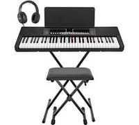 Gear4music K1+ Clavier Électronique 61 Touches Lumineuses et Bluetooth - Pack Complet Débutant Banc, Support et Casque