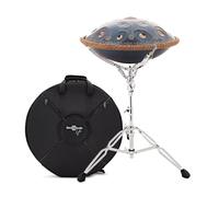 Gear4music Life Handpan 12 notes D Kurde avec support réglable Noir/doré