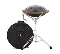 Gear4music Life Handpan 9 notes D Kurd avec support réglable Noir