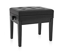 gear4music Tabouret de Piano Noir avec Rangement réglable en Hauteur