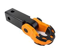 GearAmerica Attelage de remorque en Aluminium 5,8 x 5,8 cm et Manille Mega - 16T MBS, 8T WLL - pour remorquage très résistant et récupération Hors Route - Accessoires Inclus - Noir & Orange