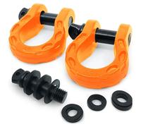 GearAmerica Mega Duty D Anneau Manilles Orange 2PK | 68000 LB (34 Tons) de Force testée 3/4" + 7/8 Broches + rondelles | Connectez en Toute sécurité la Corde de remorquage pour Off Road 4X4 Recovery