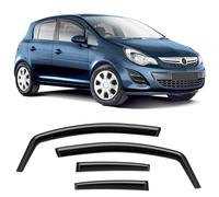 GEARCELL Déflecteurs de vent noirs, pare-pluie, visière de fenêtre compatible avec Opel Corsa D E 2006-2019 5 portes hayon, pare-soleil latéral incassable à encastrement