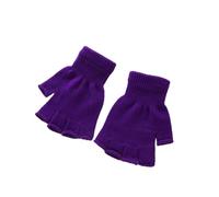 Geardeangloow 1 paire de mitaines tricotées demi-doigts élastiques Mitaines d'hiver pour moto de route cyclisme cyclisme vélo chaud femme homme violet