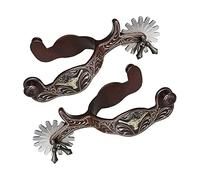 Geardeangloow 2 x Éperons Cheval Antirouille Style Western pour Equipement Compétition Marron