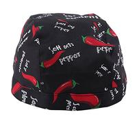 Geardeangloow Casquette de chef unisexe pour cuisine, restauration, restaurant, bandana, imprimé, Rouge, head circumference 58 cm