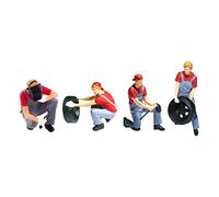 Geardeangloow Figurines de jeu en résine à l'échelle 1:64, modèle de voiture miniature, jeu de rôle, rouge, 4 personnes