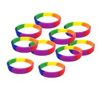 Geardeangloow Lot de 10 bracelets vierges en silicone pour bracelet en caoutchouc arc-en-ciel, 6,5 cm, 6.5 cm, Plastique, comme description