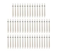 Geardeangloow Lot de 50 tiges de fléchettes 2BA avec anneaux de protection Blanc 35 mm