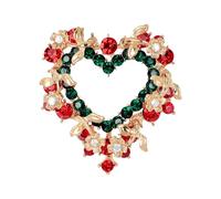 Geardeangloow Pin's en forme de sapin de Noël avec strass rouges et verts, AL054-A