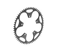 Geardeangloow Plateau étroit et large 130 mm BCD pour vélo de route, noir | Alliage d'aluminium 7075, coupe CNC, design positif et négatif empêchant la chute de la chaîne, bouche oblique de décharge de