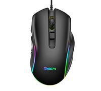 Geardeangloow Souris de jeu filaire 10 boutons réglable RVB accessoire d'ordinateur avec lumière multicolore