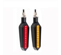 GearDrivex Motorcycle off-road lights Feu clignotant LED pour moto 12 V 10 mm, 24 LED, relais universel intégré pour moto(2Pcs-Red to Yellow)