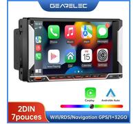 GEARELEC Autoradio 7 pouces avec Carplay Android Auto WiFi GPS Navigation RDS FM USB AUX + Typec Port Charge