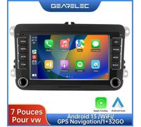 GEARELEC Autoradio 7 Pouces pour VW Android 13 avec CarPlay Android Auto GPS Navigation WiFi Bluetooth RDS [1+32GO]
