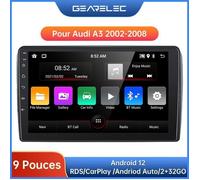 Gearelec Autoradio 9 Pouces Android pour Audi A3 2002-2008 avec carplay Andriod Auto GPS Navigation Bluetooth WiFi RDS 2+32GO