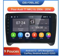 Gearelec Autoradio 9 Pouces Android pour Audi TT MK2 8J 2006 - 2014 avec carplay Andriod Auto GPS Navigation Bluetooth WiFi RDS
