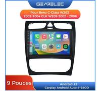 Gearelec Autoradio 9 Pouces Android pour Benz C-Class W203 2002-2004 CLK W209 2002 - 2006 avec Carplay Andriod Auto GPS Navigation B