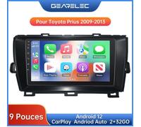 Gearelec Autoradio 9 Pouces Android pour Toyota Prius 2009-2013 avec Carplay Andriod Auto GPS Navigation BT RDS WiFi 【2+32GO】