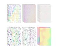 Gearific 30 Feuilles Transparent Holographique Superposition Laminage Holographique Vinyle Autocollant Papier A4 Auto-Adhésif Film Holographique Transparent pour Autocollants