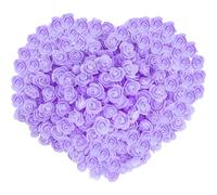 Gearific Lot de 200 mini roses artificielles en mousse pour loisirs créatifs, fête de mariage, Saint-Valentin, festival, décoration d'intérieur (violet)
